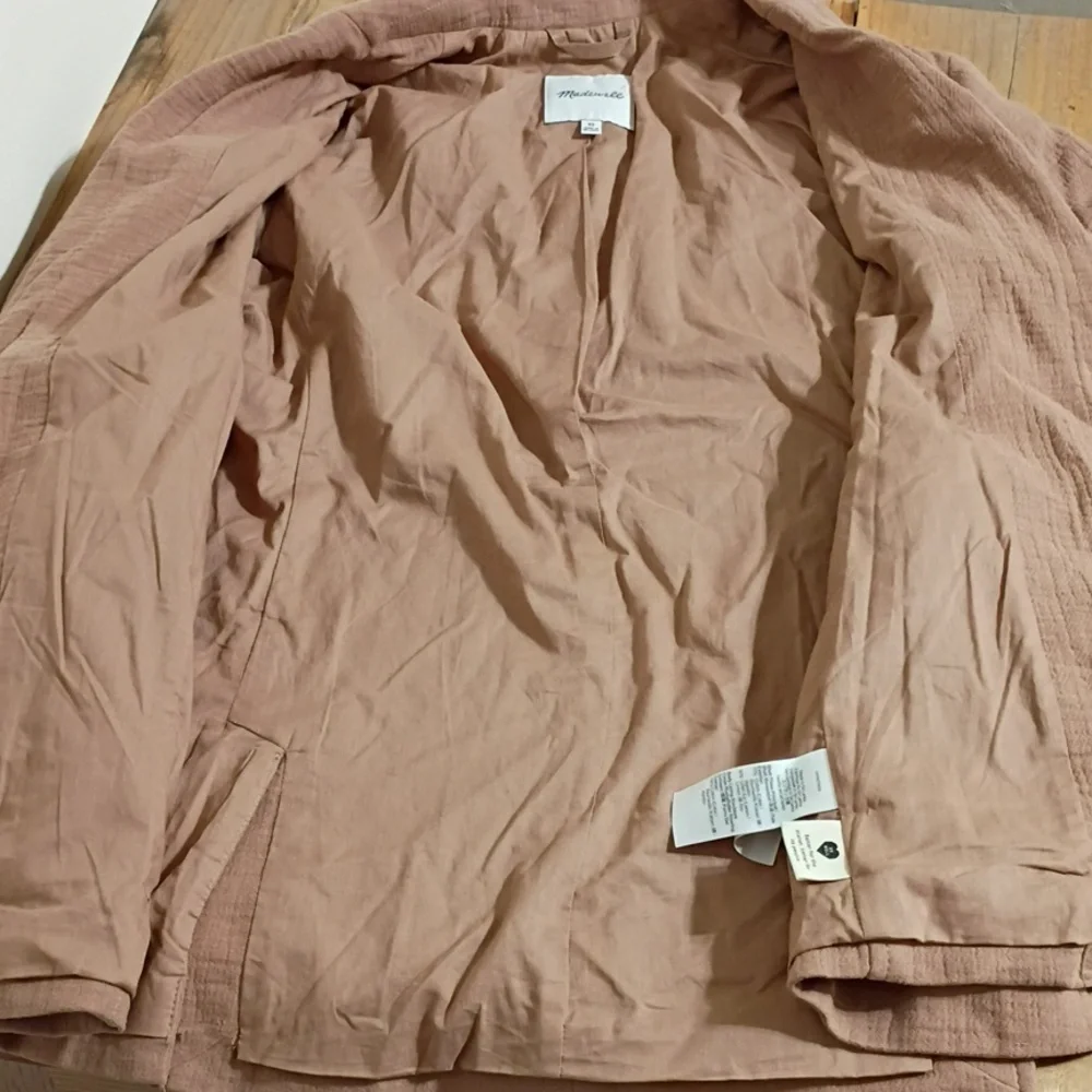 Madewell Tan Cotton Linen Larson Relaxed Fit Blazer Size XS